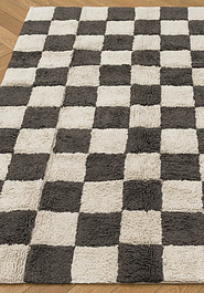 ковер в перспективе Lorena Canals Cotton Chess Dark Grey
