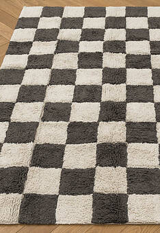 ковер в перспективе Lorena Canals Cotton Chess Dark Grey