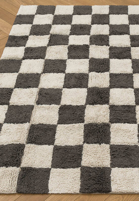Детский стираемый ковер Chess Dark Grey