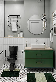 комплект ковриков для ванной в интерьере Confetti Bath Maximus Sile 2536 Hunter Green BQ