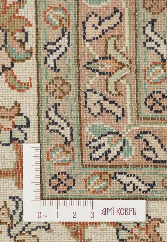 Шелковый ковер ручной работы из Индии Kerman Beige Brown