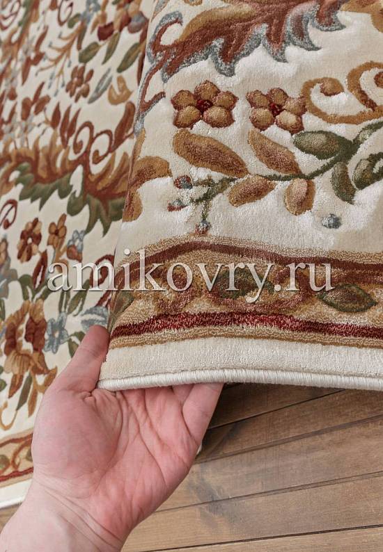 Бельгийский рельефный ковер из вискозы 02C059-Ivory