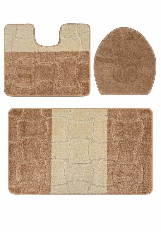 Комплект ковриков для ванной и туалета Sariyer 2546 Light Brown BQF