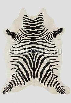 Натуральная шкура коровы Имитация зебры чёрно-белая