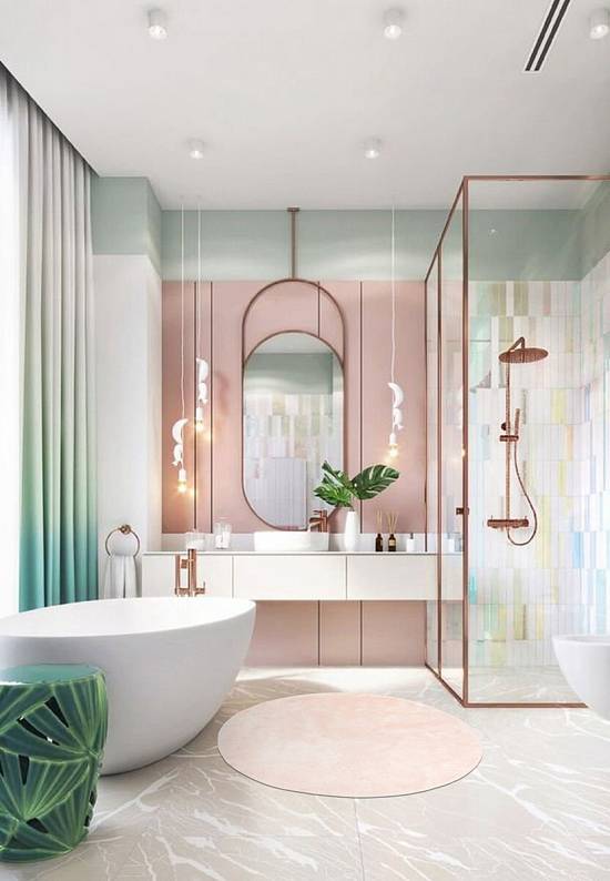 Розовый мягкий коврик для ванной 3504 Pastel Pink