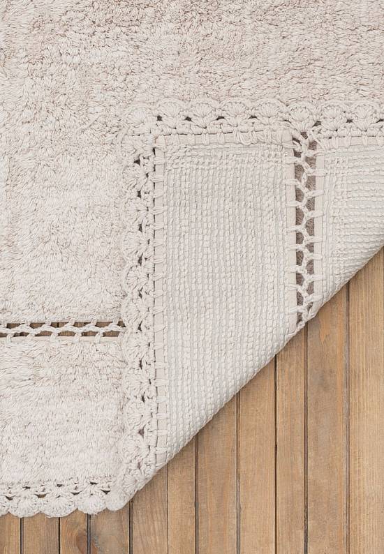 Бежевый коврик для ванной из хлопка Lorinda-Beige
