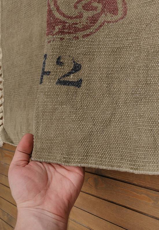 Безворсовый ковер из хлопка JHC-12 beige with nautic 1742