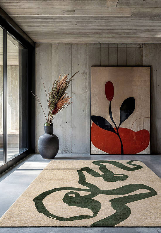 Современный безворсовый ковер LS6083-L407