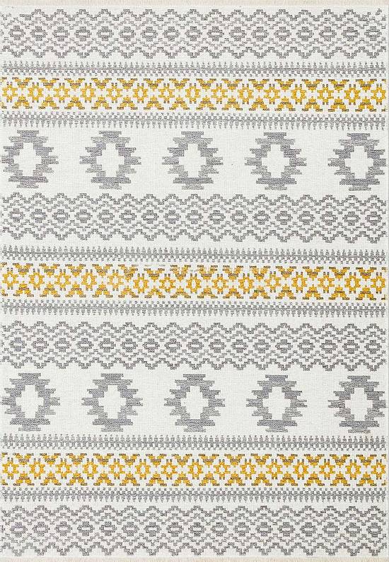Двусторонний безворсовый ковер NK 09 Grey Yellow