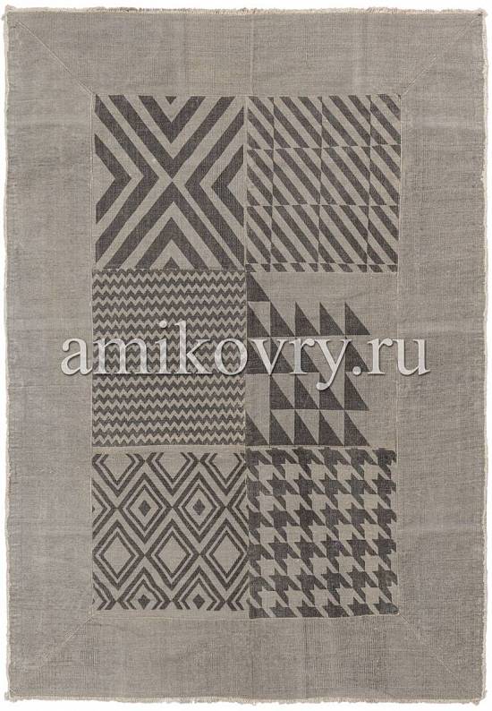 Безворсовый ковер ручной работы из Индии JHC-29 grey with multi patches discount