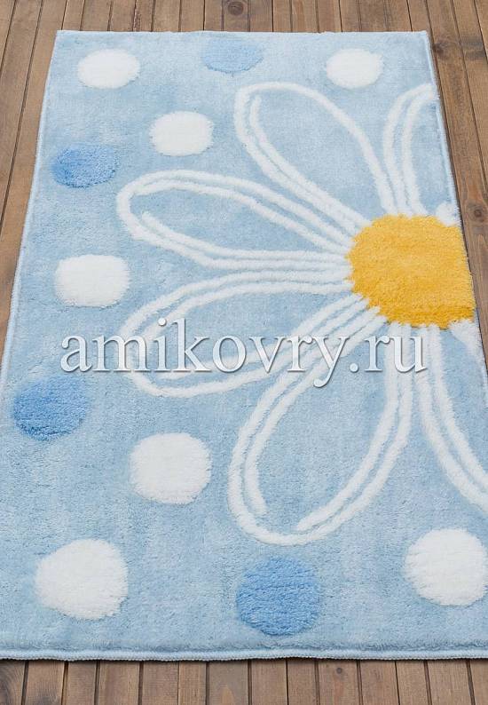 Голубой коврик для ванной комнаты Alinda 818 Light Blue