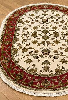 ковер в перспективе против ворса Kashan gold 10/10 CH-102-3-Ivory/Red овал