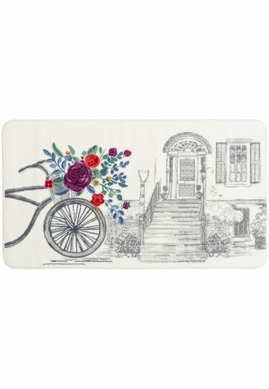 Светлый коврик для ванной  Rose Basket 01 Grey