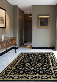 ковер в интерьере Kashan gold Black