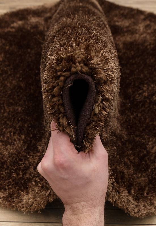 Мягкий ковер с длинным ворсом 11-brown