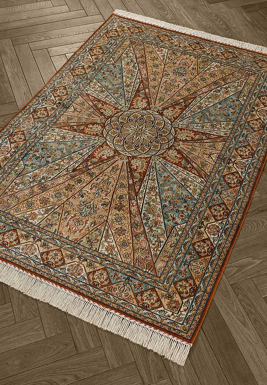 Шелковый ковер ручной работы  Gumband Rost Beige S
