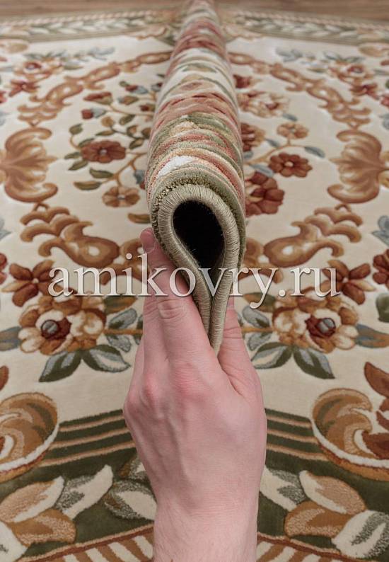 Бельгийский рельефный ковер из вискозы 02C058-Green
