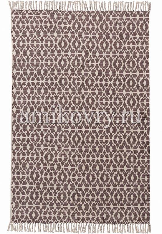 Безворсовый ковер ручной работы из Индии JHC-07 natural-chocolate kilim discount1