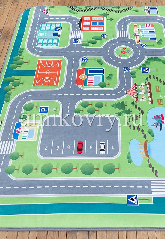 Детский плюшевый игровой коврик с дорогой 0330 Городские дороги