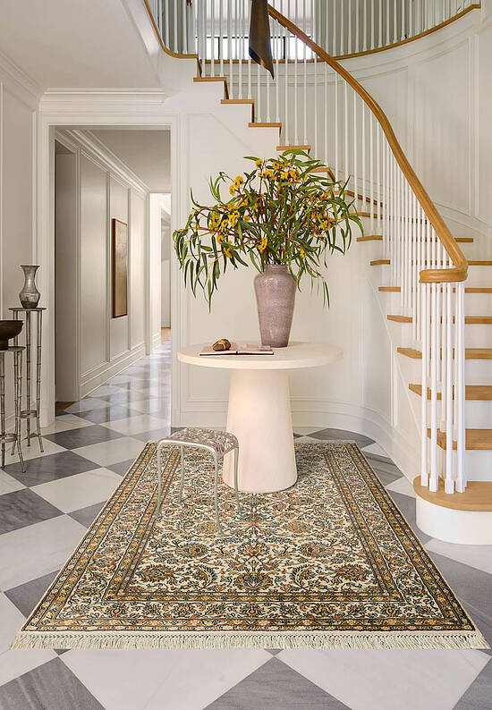 Шелковый ковер ручной работы IIST-GIC7KKJC5 All Over Cream