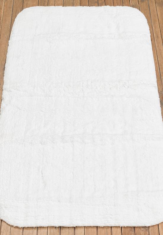 Светлый коврик для ванной  Stripe 1601 White