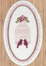 дизайн коврика для ванной Confetti Bath Bella Bird Cage 01 Pink