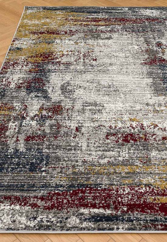 Современный синтетический ковер D838-Gray-Red