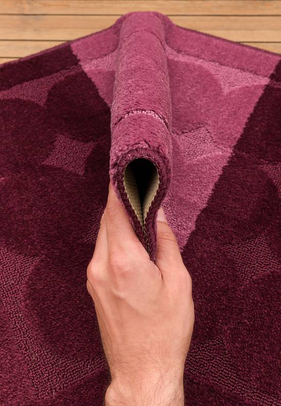 Бордово-фиолетовый комплект ковриков для ванной комнаты и туалета Edremit 2576 Aubergine BQ