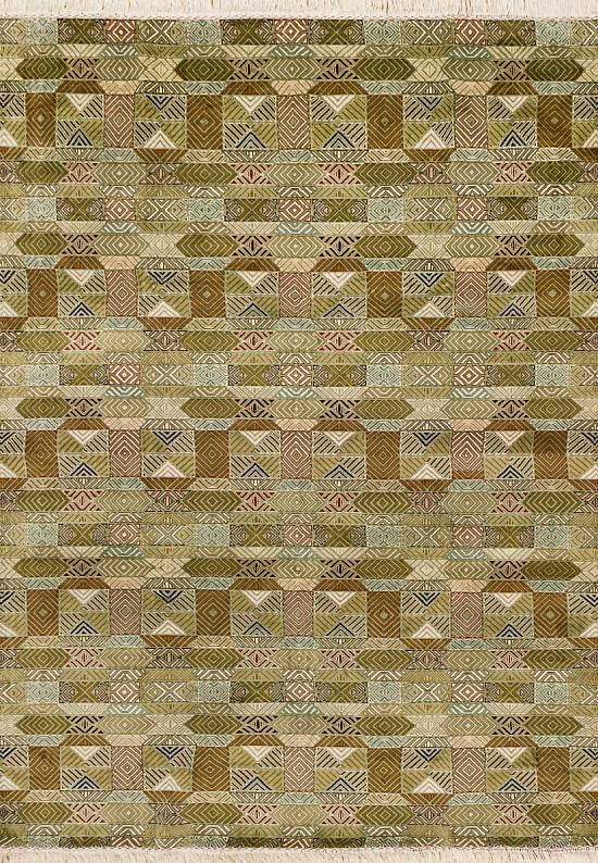Шелковый ковер ручной работы Modnic Green Beige