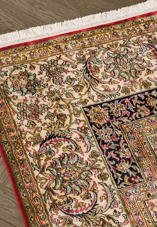 Шелковый ковер ручной работы 474874 Red