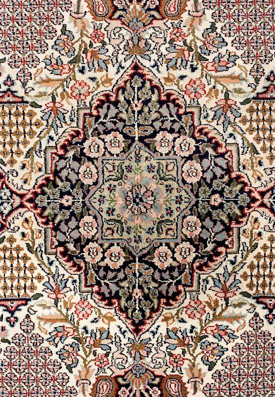 Шелковый ковер ручной работы из Индии Samudra Beige Blue