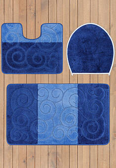 дизайн комплекта ковриков для ванной Confetti Bath Maximus Sile 2582 Dark Blue BQF