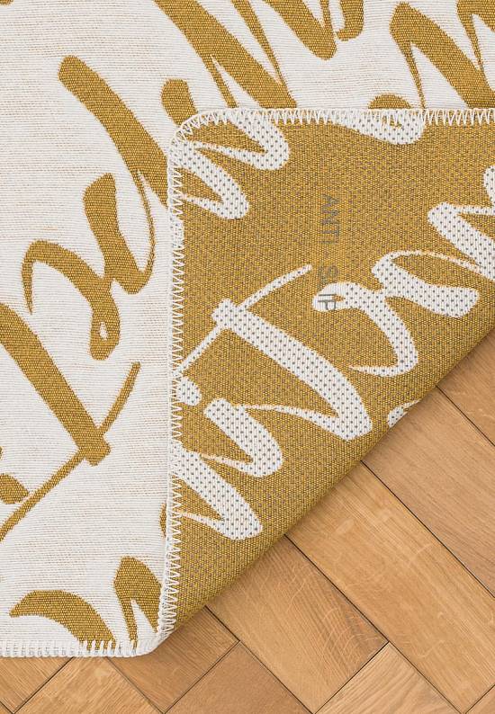 Безворсовый ковер из хлопка ARN 02 White Yellow