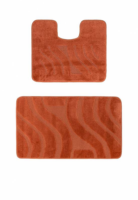 Оранжевый комплект ковриков для ванной комнаты и туалета Symphony 2505 Ginger PS