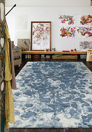 ковер в интерьере Orient Flora White Blue