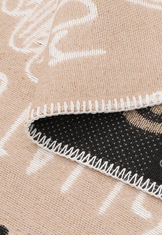 Безворсовый ковер из хлопка ARN 04 Beige White