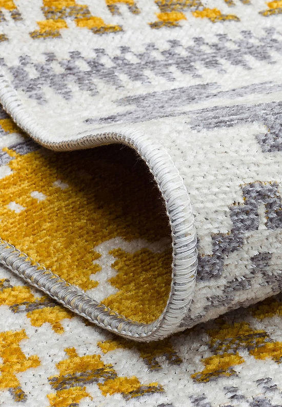 Двусторонний безворсовый ковер NK 09 Grey Yellow