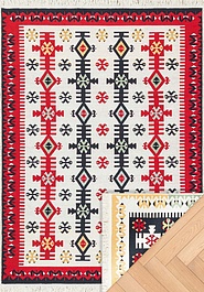 дизайн двустороннего безворсового ковра Arya AR 32 Red
