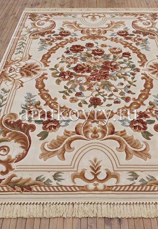 Бельгийский рельефный ковер из вискозы 02C058-Ivory