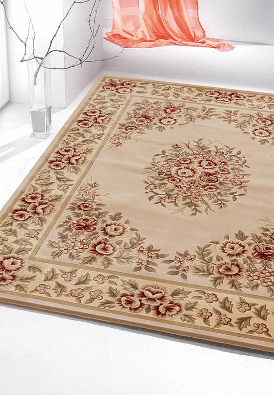 Шерстяной ковер QJ0353MB-beige/pink