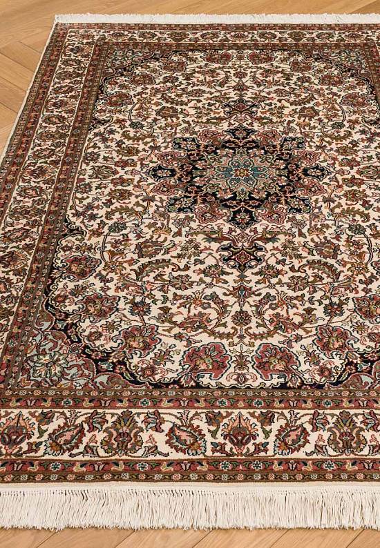 Шелковый ковер ручной работы из Индии 229688-Saroukh beige/blue