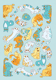 дизайн ковра Rio Cute Cats Blue