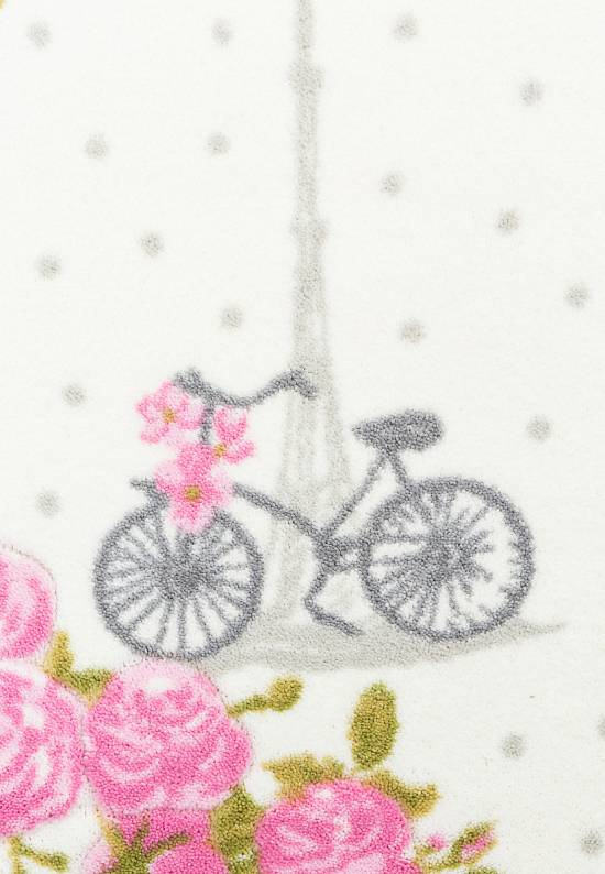 Белый коврик для ванной Vintage Bike 05 Dark Pink