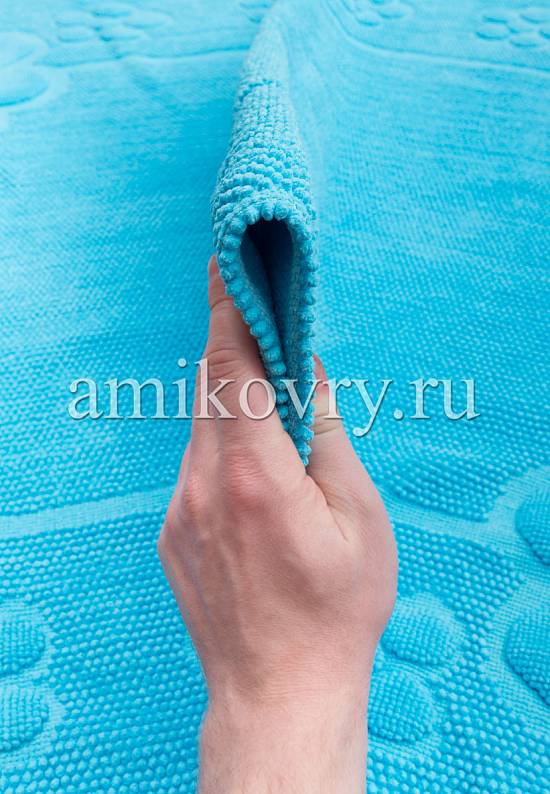 Бирюзовый коврик для ванной из хлопка SCTN 10/2-Turquoise