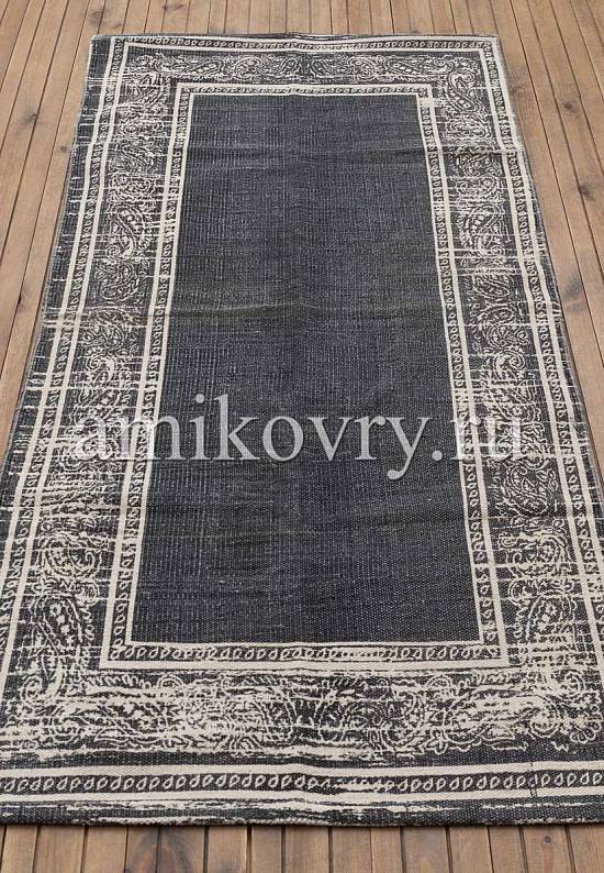 Безворсовый ковер ручной работы из Индии JHC-17-03 natural-dark grey