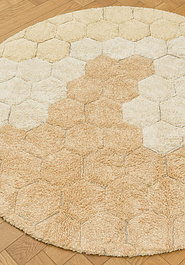 ковер в перспективе Lorena Canals Cotton Honeycomb Gold круг
