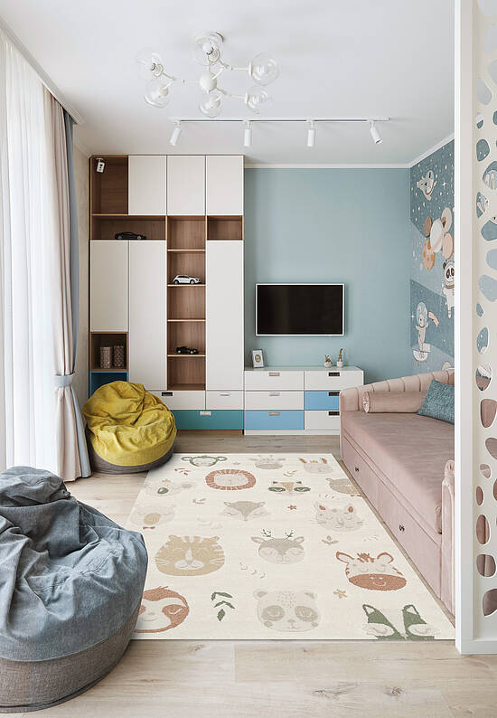 Детский ковер PCL 04 Cream Multy