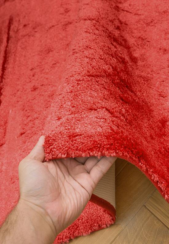 Красный мягкий коврик для ванной 3519 Red