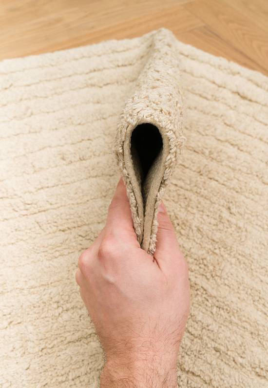 Бежевый коврик для ванной из хлопка Jan-Beige