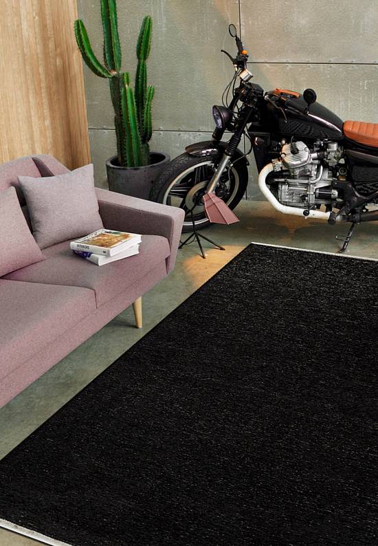 Двусторонний безворсовый ковер PPA274 Bordo-Black